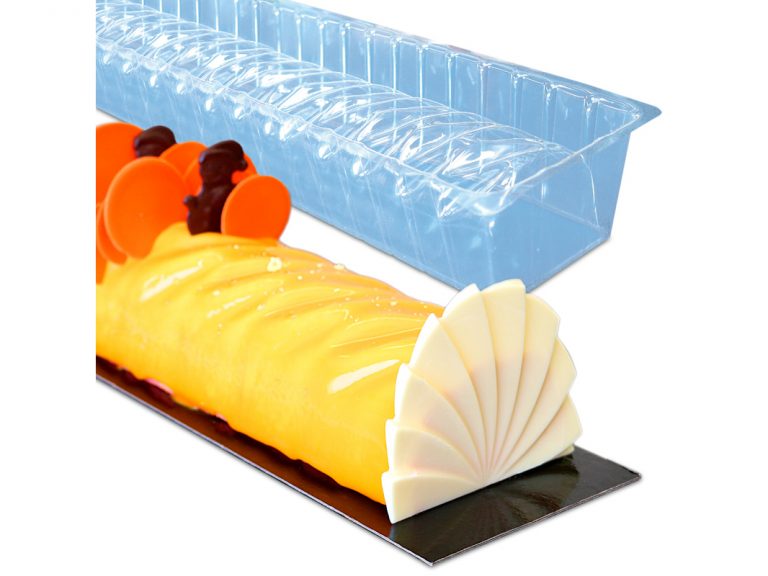 YULE LOG CAKE MOLD IN PLASTIC RIBBED 500x80x60 Bakery and