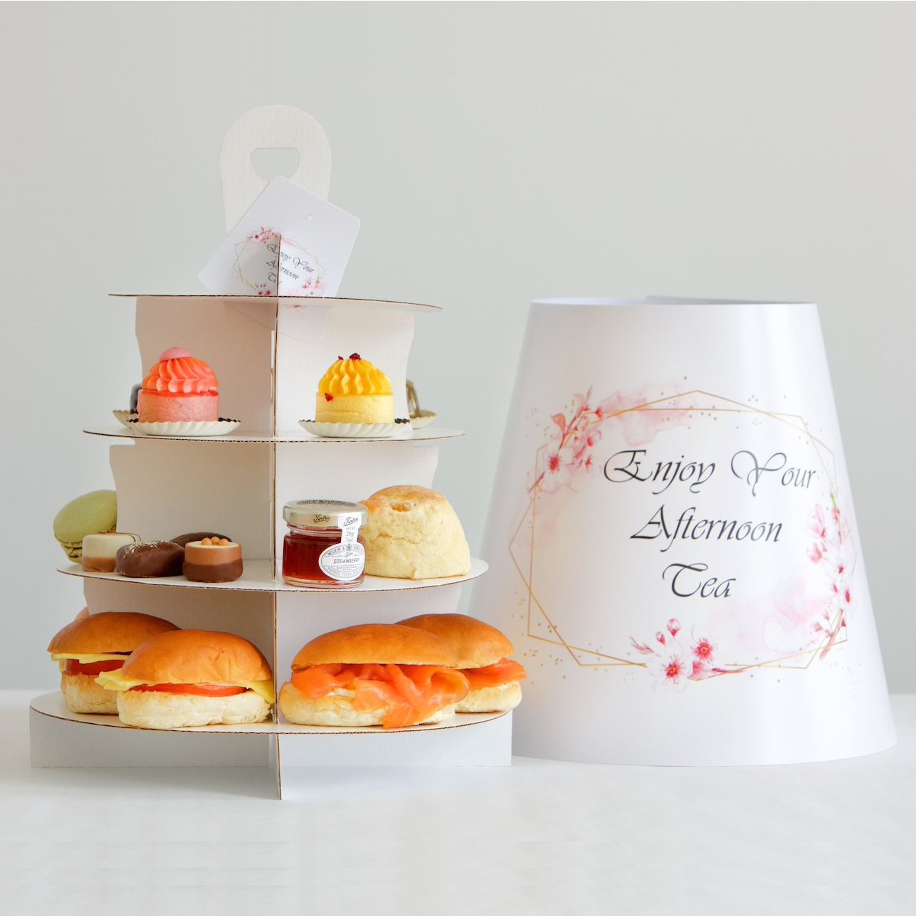 4 Tier Afternoon Tea Caddy 10pcs Bakery and Patisserie Products